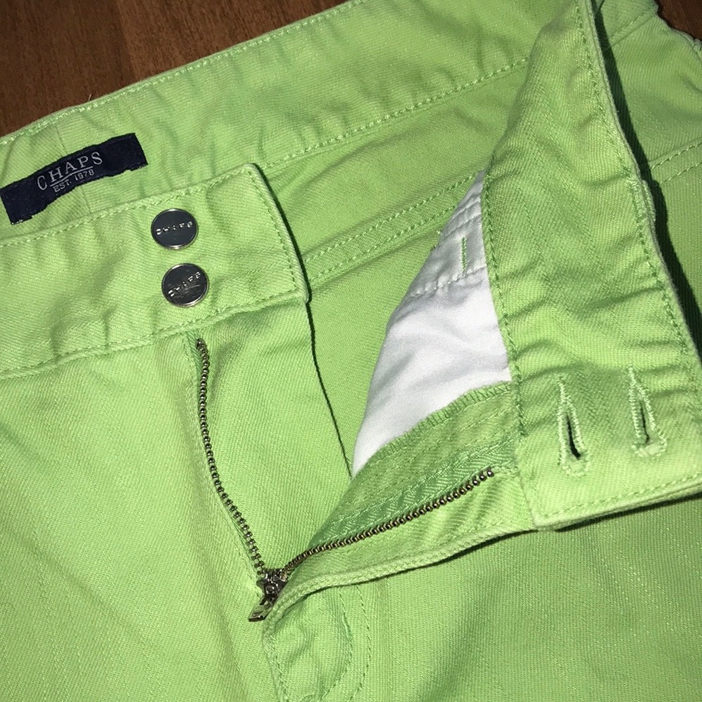 Chaps Lime Green Denim Capris Size 10 - Picture 5 of 7